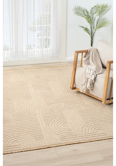Mariesse Home Lara İskandinav Dokuma Bukleli Modern Salon Halısı Mutfak Halısı Koridor Halısı Yolluk 623-bej