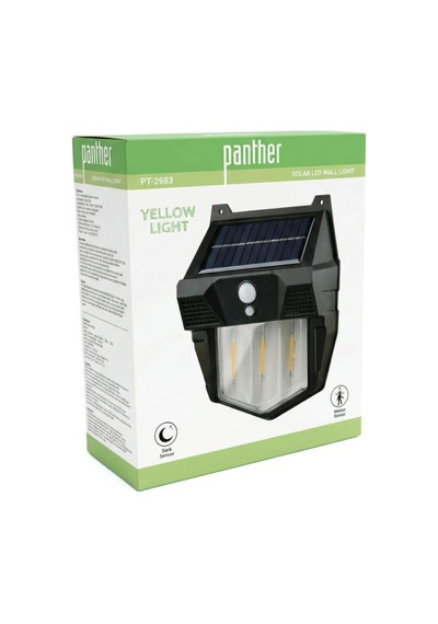 Panther Pt-2983 Işık Ve Hareket Sensörlü Solar Led Duvar Lambası - Güneş Enerjili Bahçe Aydınlatması
