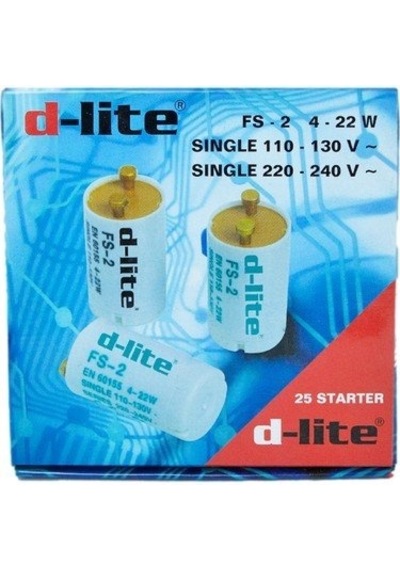 D-lite S2 Starter 4-22w 220-240v Kısa Florasan İçin 25 Ad.