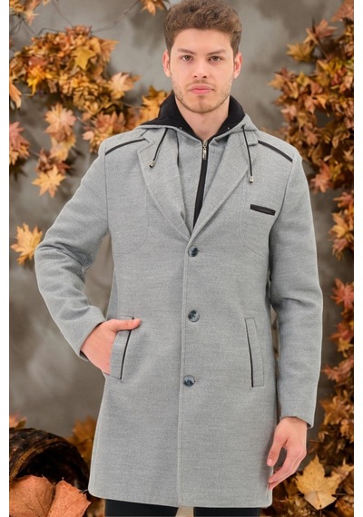 Dewberry Plt8371 Dewbrry Erkek Palto-düz Gri Düz Gri