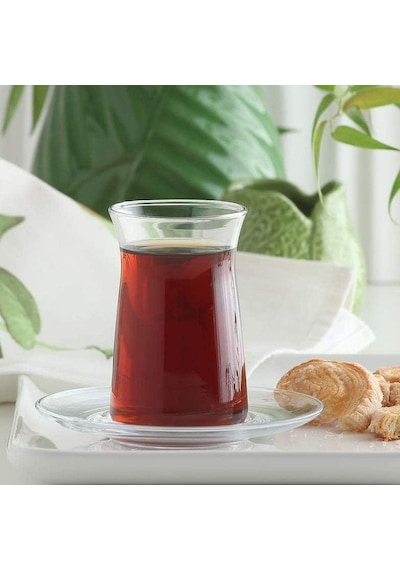 LAV Vera Cam Çay Seti 6 Kişilik 180 ml (6 Çay Bardağı, 6 Çay Tabağı)