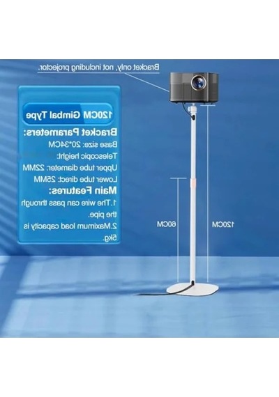 Ayarlanabilir Metal Projektör Standı - 60-130 Cm Yükseklik