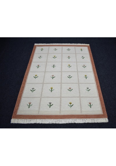Zehra Abla Halı Yeni El Dokuma 3m2 Modern Tasarım Çiçekli Yün Kilim 7430 Çok Renkli