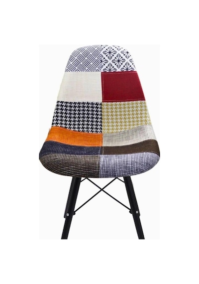 T.conept Renkli Patchwork Sandalye Siyah Ayaklı renkli