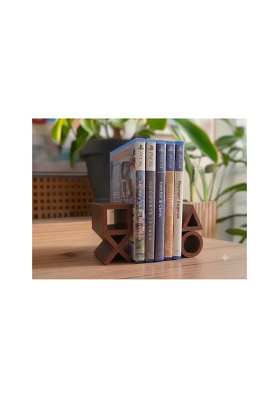 Ps5 Logolu Cd Stand Rafı, İkonik Tuş Simgeli Oyun Kutusu Cd Rafı Stand Organizer1