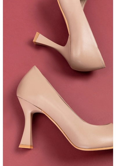 Gondol Kadın Hakiki Deri Stiletto Ayakkabı Şhn.861 Vizon