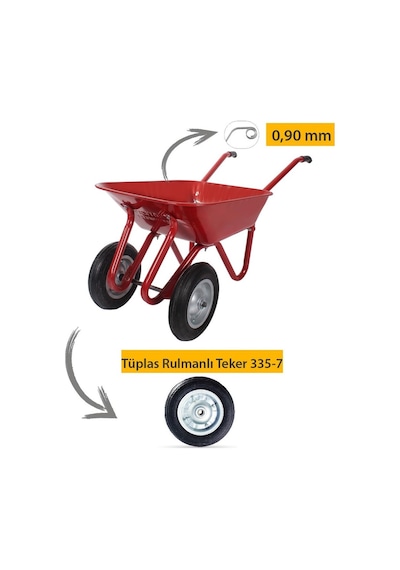 Kanat Plus Iki Tekerlek Demonte El Arabası 0.90 Mm Sac