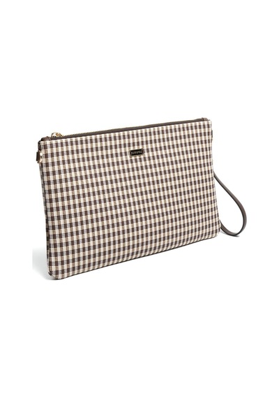 Silver Polo Sp1034 Kadın Portföy & Clutch Ekose Line Kare Kahve Sarı-kahve