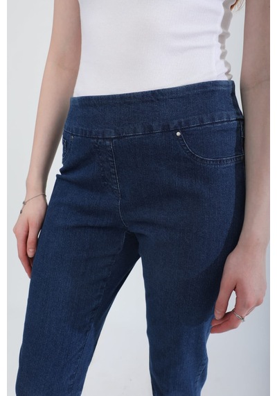 Blue White Kadın Likralı Esnek Lacivert Rins Jean Pantolon 30
