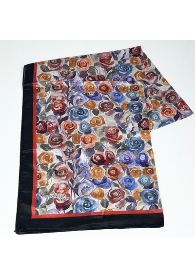 Bonjela Soft Pamuk Şal-75 X 190 -06573 Siyah-Mor
