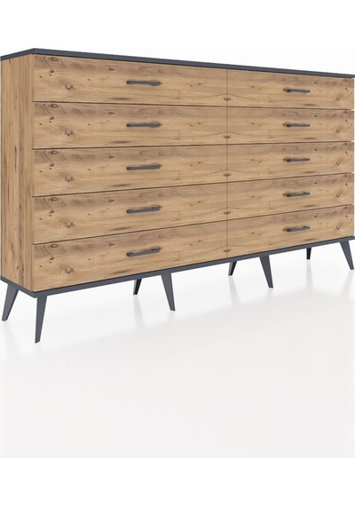 Arges Konsol 10 Çekmeceli 176x30x99 Çam-antrasit/çam Çam-antrasit/çam Arges Konsol 10 Çekmeceli 176x30x99 Çam-antrasit/çam Çam-antrasit/çam