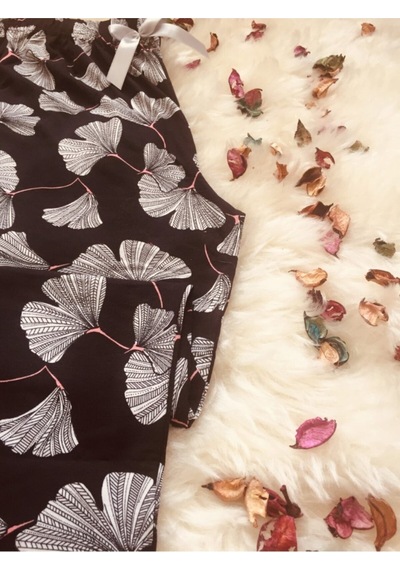Cepsiz Viskon Yazlık Kadın Pijama Altı V37 Siyah