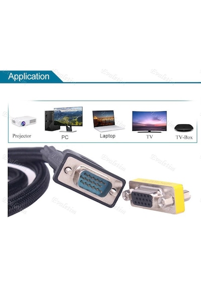 Vga Dişi Erkek 15 Pin Çevirici 5222A Dönüştürücü Adaptör Adapto