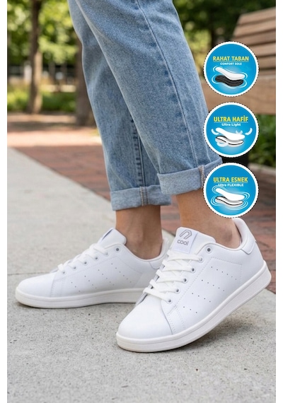 Cool Unisex Beyaz Günlük Sneaker Spor Ayakkabı Rahat Casual Model Ursula G