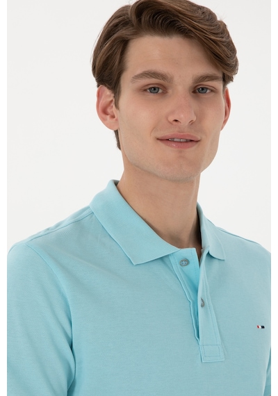 U.S. Polo Assn. Erkek Slim Fit Polo Yaka Aqua Basic Tişört 50297983-VR007