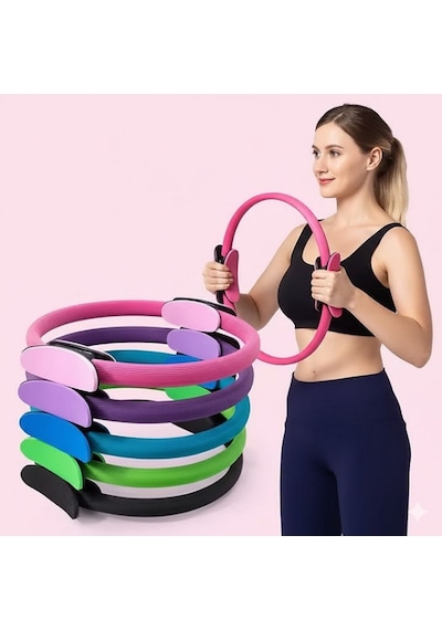 Büro Ev Ofis Spor Egzersizi İçin Esnek Pilates Çemberi Gri