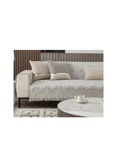 %100 Pamuk Açık Gri Koltuk Örtüsü Oturma Ve Sırt Kısmını Kaplayan Koruyucu Örtü 180 X 220 Çok Renkli