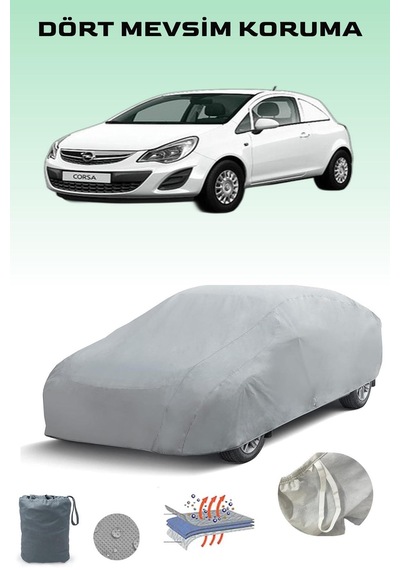 Opel Corsa 3 Kapılı 2010 - 2021 Araba Brandası Oto Branda Gri