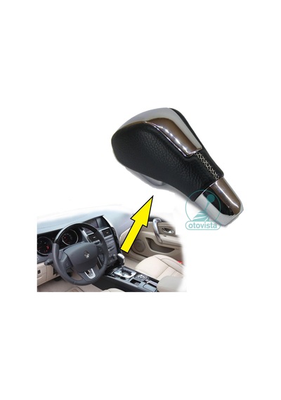 Renault Latitude Otomatik Vites Topuzu ( Siyah Deri-Bej Dikiş)