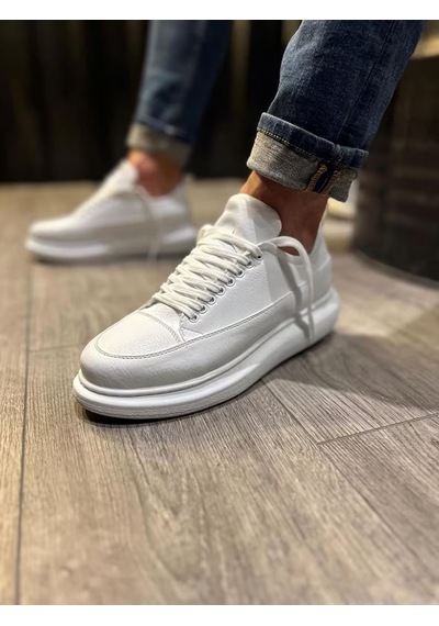 Jy914 Drake Bağcıklı Cilt Erkek Günlük Sneaker Ayakkabı Cbt Beyaz