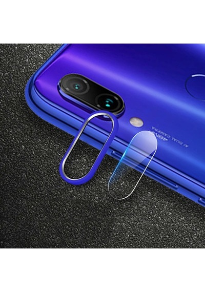 Xiaom Redmi Note 7 Kamera Koruma Metal Lens+ Kırılmaz Cam Set- 5775 Siyah