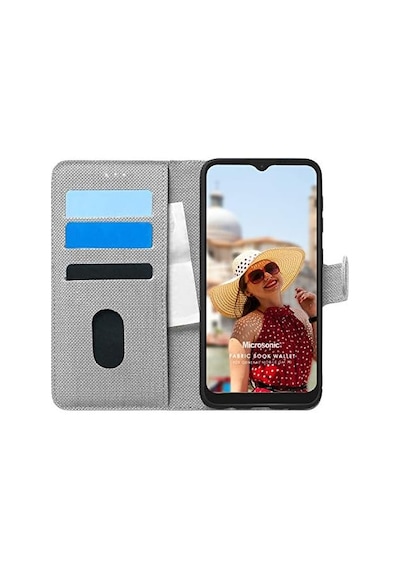 Mobile Gm 10 İçin Kılıf Fabric Book Wallet Gri Gm 10 İle Uyumlu Kılıf - Gri 50 x 22