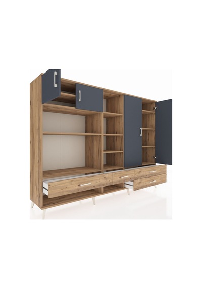 Hyperion Dolap 12 Raflı 4 Çekmeceli 4 Kapaklı 220x44x163 Çam-antrasit/çam Antrasıt/atlas Çam - Atlas Çam Hyperion Dolap 12 Raflı 4 Çekmeceli 4 Kapaklı 220x44x163 Çam-antrasit/çam Antrasıt/atlas Çam - Atlas Çam