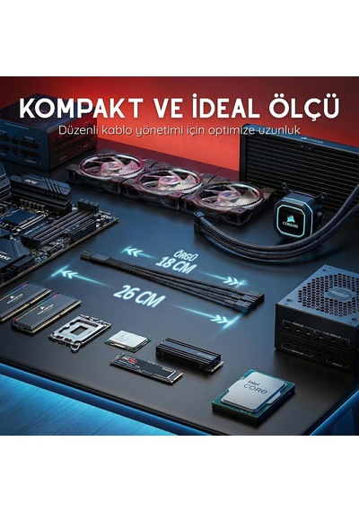 4 Pin Fan Çoklayıcı Y Kablo - 1 Den 3 E Splitter - 1x 4-pin + 2x 3-pin Çıkış - 4 Pin Pwm / 3 Pin Dc Uyumlu - 26 Cm