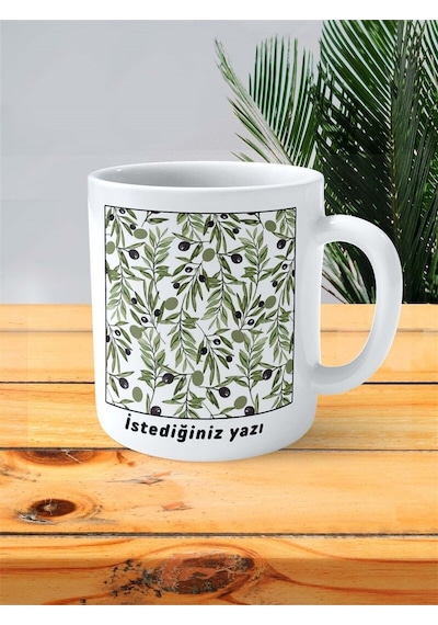 Zeytin Baskılı Kupa Bardak Kişiye Özel Desen 4 Çok Renkli