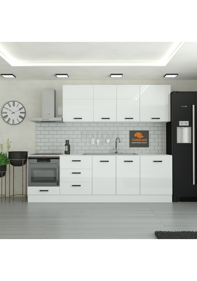 260 Cm Mutfak Dolabı Mdf Kapak Tezgah Dahil Yrkn260 97 Beyaz