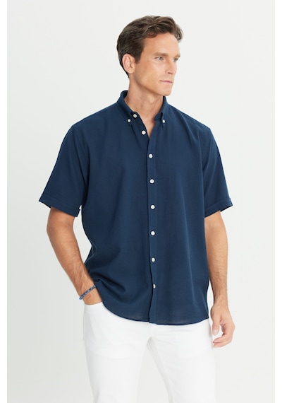 AC&Co / Altınyıldız Classics Erkek Lacı %100 Pamuk Comfort Fit Rahat Kesim Düğmeli Gömlek Yaka Armürlü Gömlek Lacı AC&Co / Altınyıldız Classics Erkek Lacı %100 Pamuk Comfort Fit Rahat Kesim Düğmeli Gömlek Yaka Armürlü Gömlek Lacı