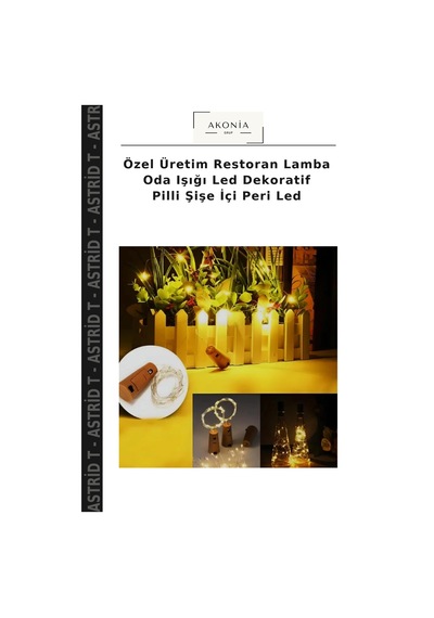 Özel Üretim Restoran Lamba Oda Işığı Led Dekoratif Pilli Şişe İçi Peri Led Gün Işığı