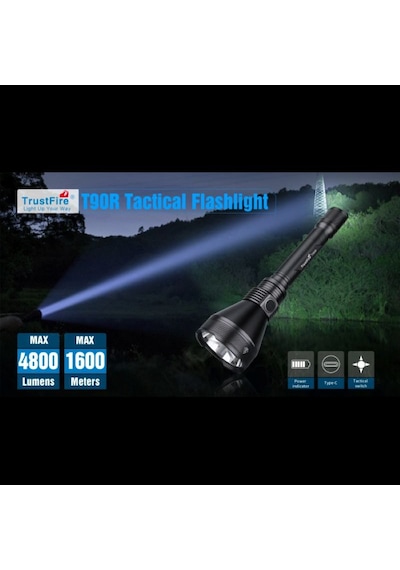 Trustfire T90r Taktikal Fener 4800 Lümen Siyah