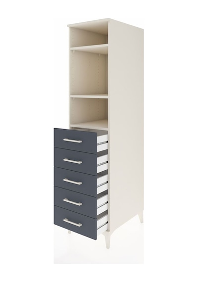 Kronos Dolap 3 Raflı 5 Çekmeceli 44x59x182 Aytaşı-antrasit Aytaşı