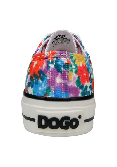 Kadın Vegan Pembe Sneakers - Floral Tasarım Çok Renkli