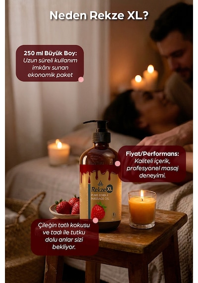 Çiftlere Özel Masaj Yağı Seti 2 Adet 250 Ml Çilek Aromalı Yenilebilir Bakım Yağı - 502141675