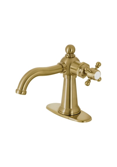 Kingston Brass Ksd154bxbb Denizcilik Tek Saplı Basmalı Banyo Musluğu, Fırçalanmış Pirinç Altın