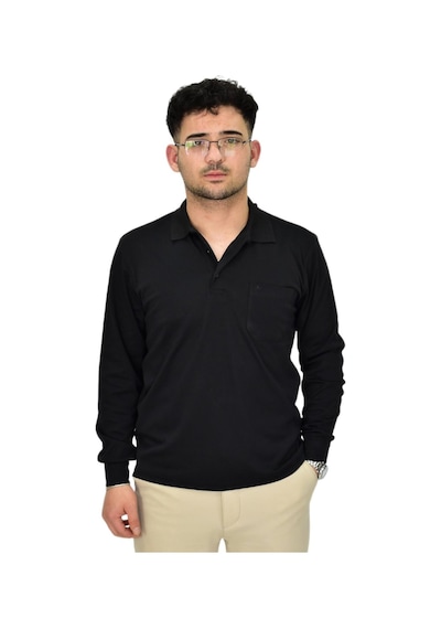 Dynamo Erkek Büyük Beden Mevsimlik Polo Yaka Sweatshirt 1-6830 Bgl-st04415 Siyah