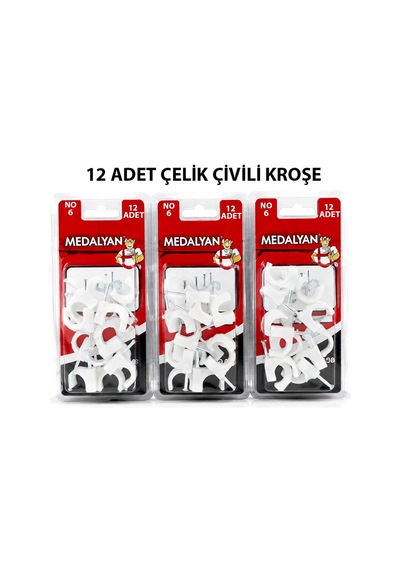 Medalyan Dl-38 Çelik Çivili Kroşe No 6 - 12'li Paket Diğer