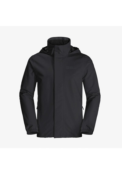Jack Wolfskin Stormy Point 2l Erkek Siyah Su Geçirmez Mont Düz 1111142 Siyah