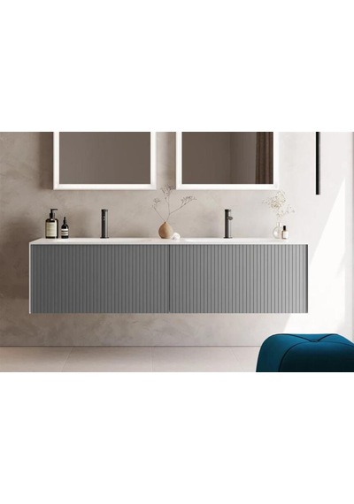 Orka Cube 160 Alt Modül + Lavabo Modul Mat Gri Diğer Orka Cube 160 Alt Modül + Lavabo Modul Mat Gri Diğer
