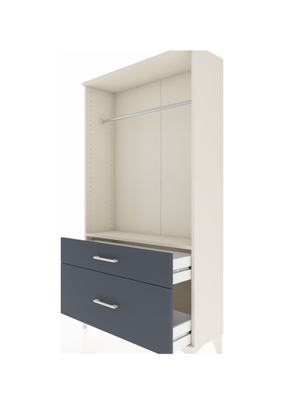 Arges Dolap Tek Raflı 2 Çekmeceli Tek Askılı 88x30x163 Aytaşı-antrasit Aytası