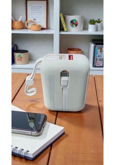Tr H2 10000 Mah Power Bank Pd 20w Ve Usb 22.5w Fast Hızlı Şarj Dahili Type C Ve Lightning Kablolu Dünya Standartla