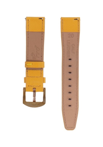 Fro Lw38-43 20 Mm Hakiki Deri Safiano Sarı Kordon Gold Toka