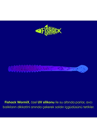 Silikon Kurt Yem - 2,2g 87mm - Fishack Wormix - Purple