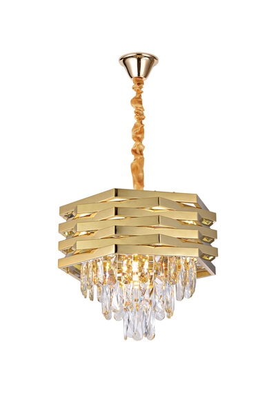 Corde 40'lık Gold Kaplamalı Kristal Avize Gold