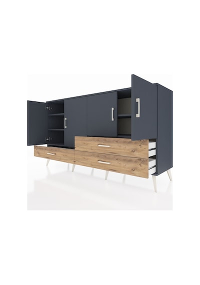 Hyperion Konsol 5 Raflı 3 Çekmeceli 4 Kapaklı 176x44x99 Antrasit- Antrasit-antrasit/çam Hyperion Konsol 5 Raflı 3 Çekmeceli 4 Kapaklı 176x44x99 Antrasit- Antrasit-antrasit/çam