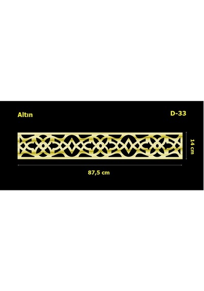Eymenyapimarket Dekoratif Aynalı Pleksi Mobilya Dolap Süsü 87,5 X 14 Cm D-33