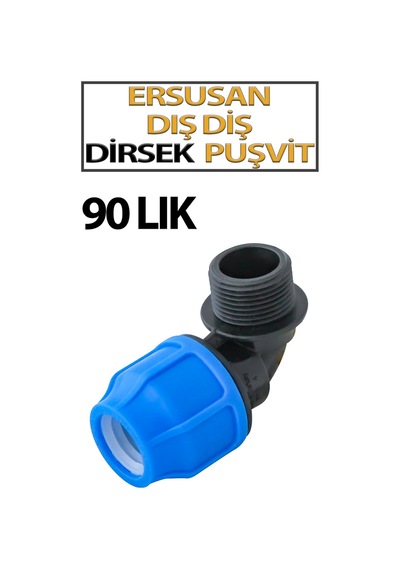 90 Mm Dış Diş Dirsek Puşvit Bağlantı Aparatı