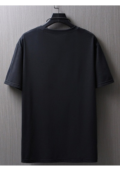 Chicago 23 T-shirt - Siyah Baskılı Oversize Bisiklet Yaka Kısa Kol Tişört Siyah